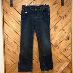 Silver Jeans Women's Dark Indigo Straight Leg Jeans Suki Slim Boot W33/L31